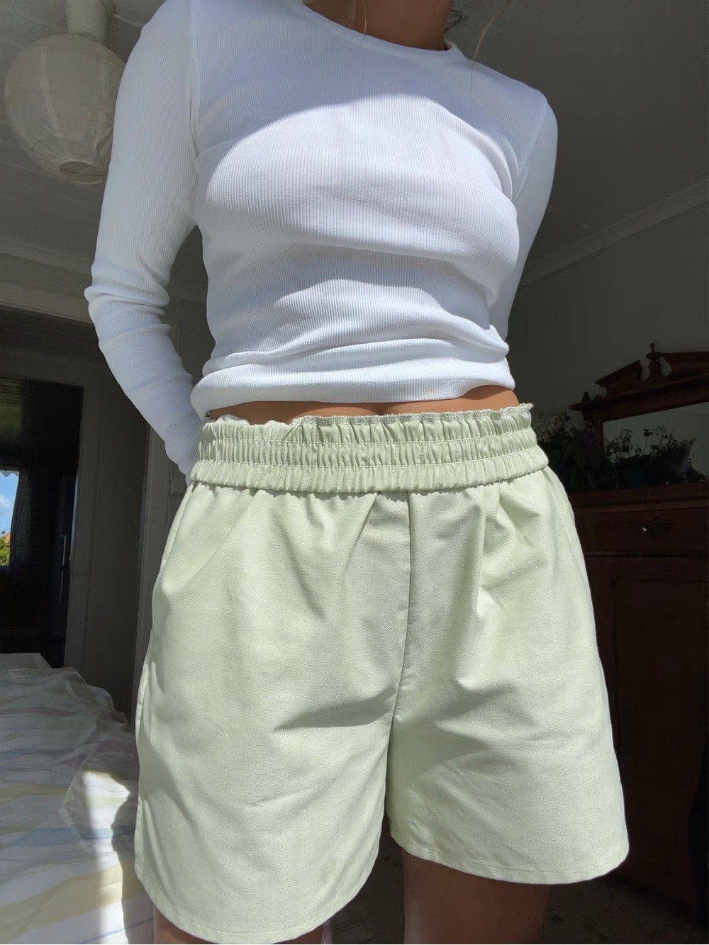 Djerf Avenue Breezy Green Shorts